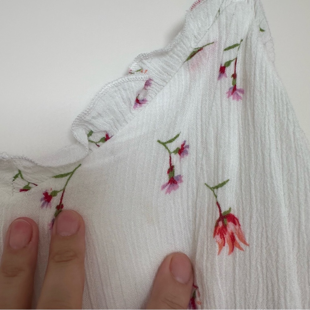 Wild Honey White Maternity Dress‎ with Pink Floral Accents - Picture 2 of 6